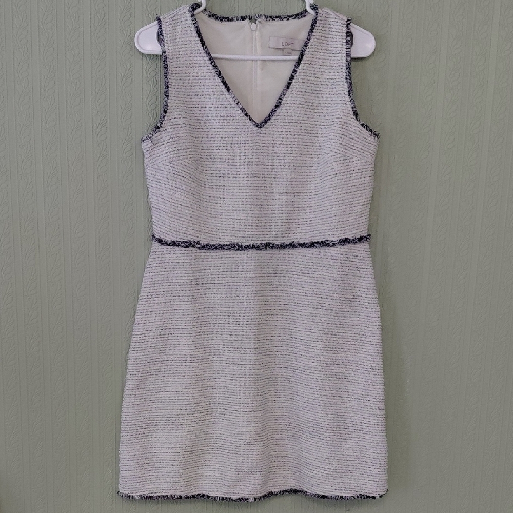 LOFT Fringe Dress Womens Casual Business Professional Chic